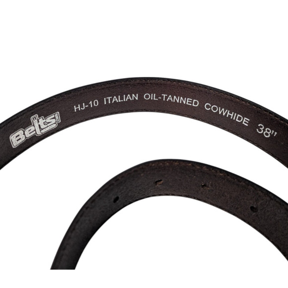 Belts.com Dark Brown HJ-10 Italian Oil Tanned Cowhide Belt Size 38 Buckle Dress - Picture 2 of 5